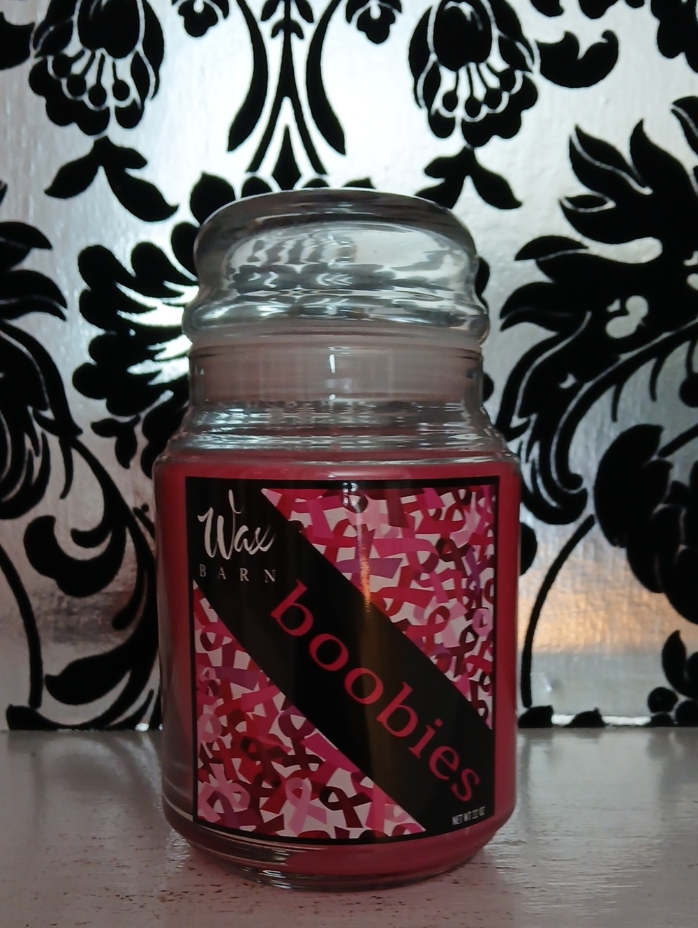Breast Cancer Awareness 'boobies' Pink Chicks  Candle